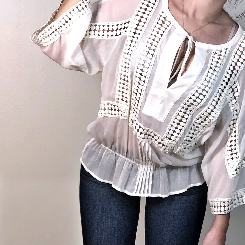 Boho Peasant-Style Lace Blouse